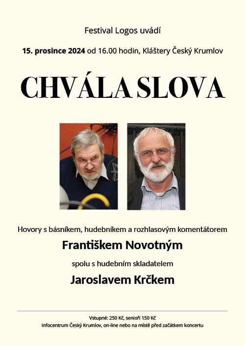 Chvála slova - František Novotný a Jaroslav Krček 15.12.2024 v Klášterech Český Krumlov